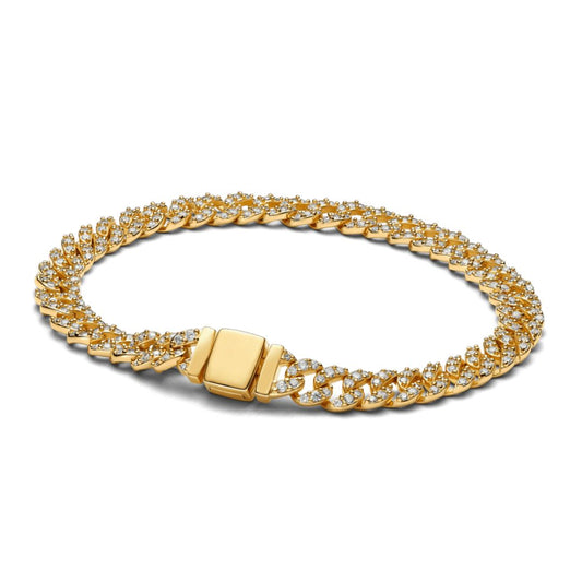 Pulsera Cubana Pave | Oro