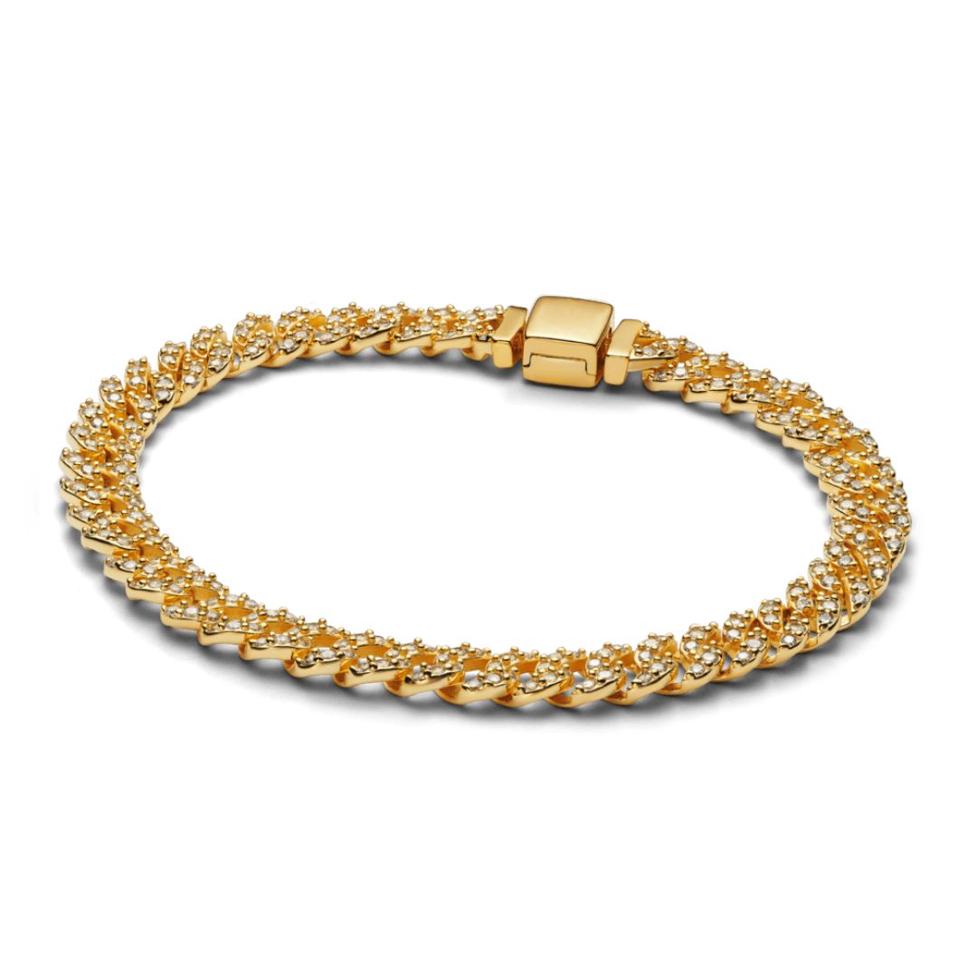 Pulsera Cubana Pave | Oro
