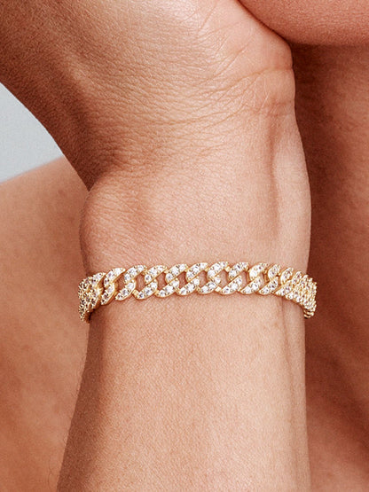 Pulsera Cubana Pave | Oro