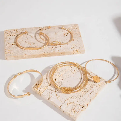 Conjunto de Pulseras de Elegancia Anudada | Oro