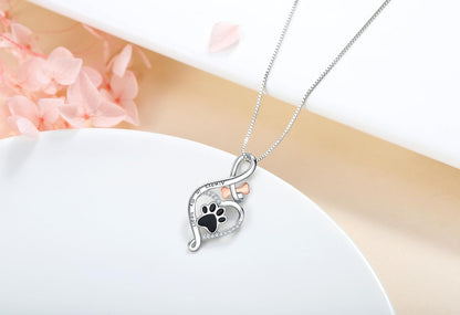 Collar Patita de la Suerte con Corazón, Hueso e Infinito – Pendiente “Siempre en Mi Corazón”