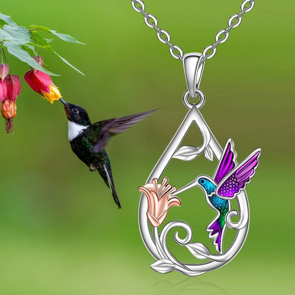 Hermoso Collar de Colibrí para Mujeres con Pendientes de Regalo