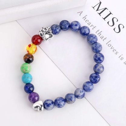 Pulsera Conmemorativa del Puente Arcoíris – Regalo de 7 Bolas de Chakra por Pérdida de Mascota