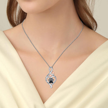Collar Patita de la Suerte con Corazón, Hueso e Infinito – Pendiente “Siempre en Mi Corazón”