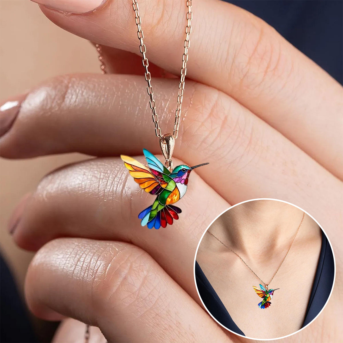 Hermosa Collar de Colibrí con Pendientes de Regalo – Oferta por Tiempo Limitado