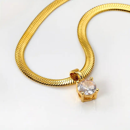 Collar de Colgante de Rhinestone Elegante | Oro
