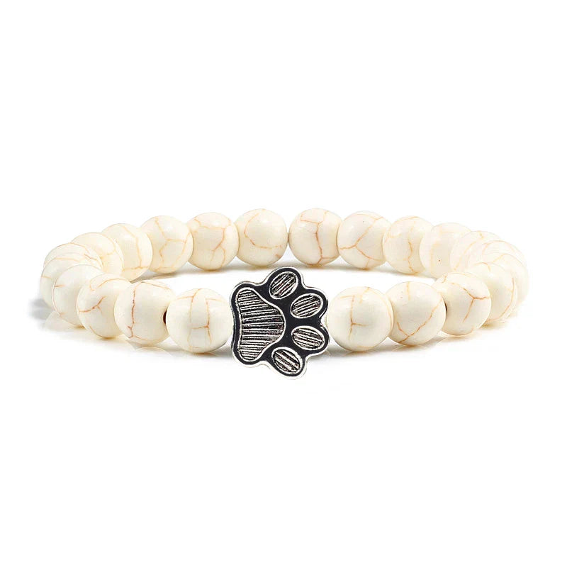 Pulsera de Patita con Perlas – Diseño de Piedra Natural