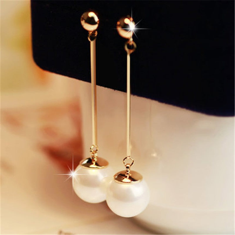 Pendientes colgantes de lujo con perlas especiales hechas a mano