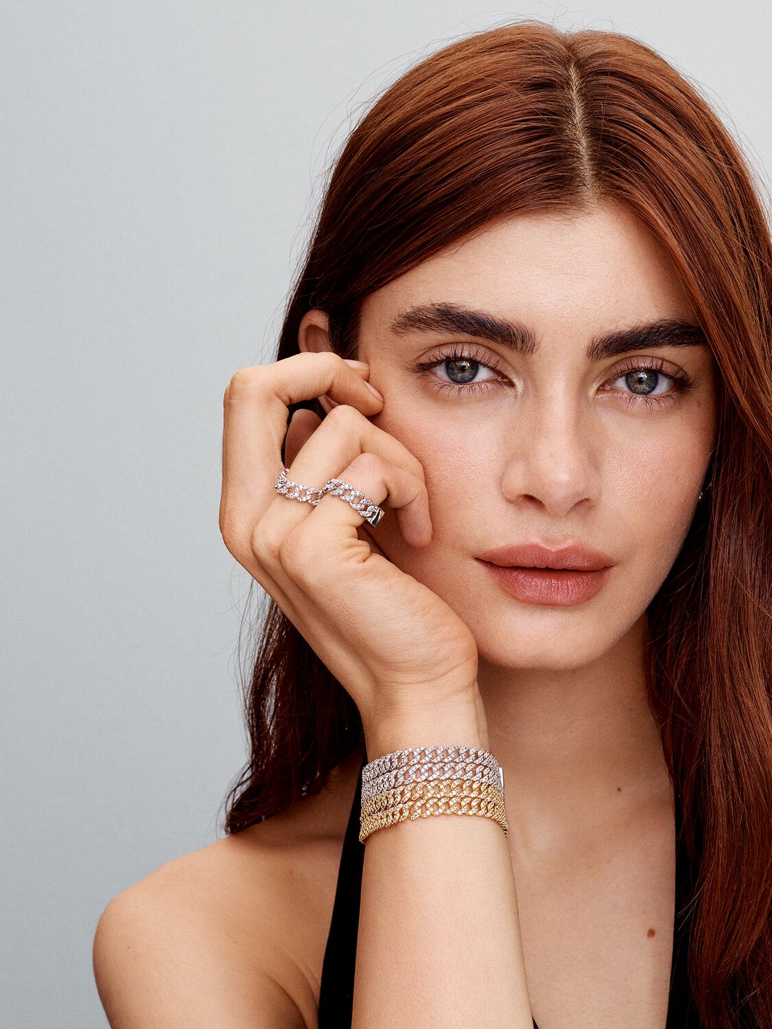 Pulsera Cubana Pave | Oro