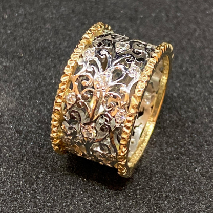 Mika - Anillo de Hiedra de Circonita Vintage