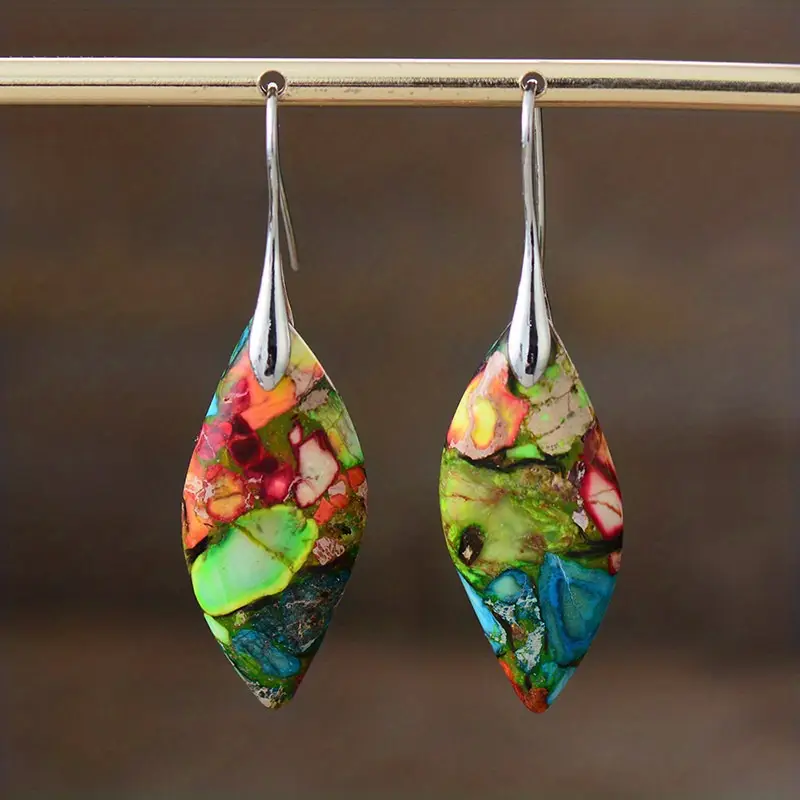 Pendientes de piedras naturales de colores